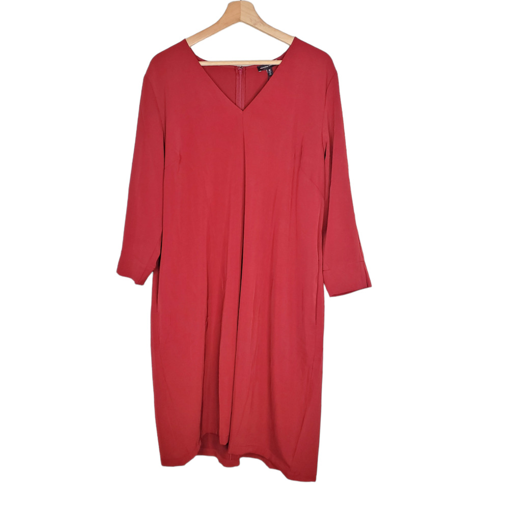 Universal Standard City Stretch Premier Dress Cabernet Red Size Medium 18/20